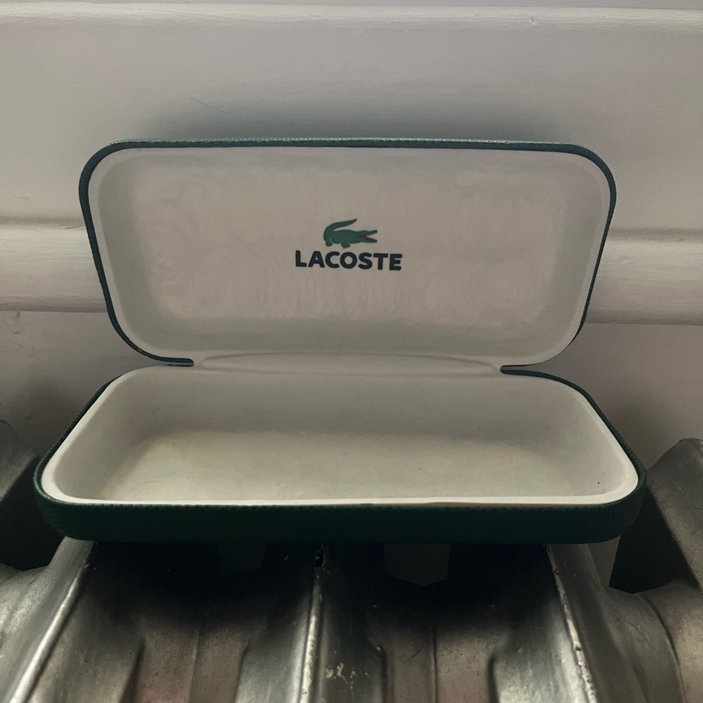 Lacoste Green and White Eyewear Case